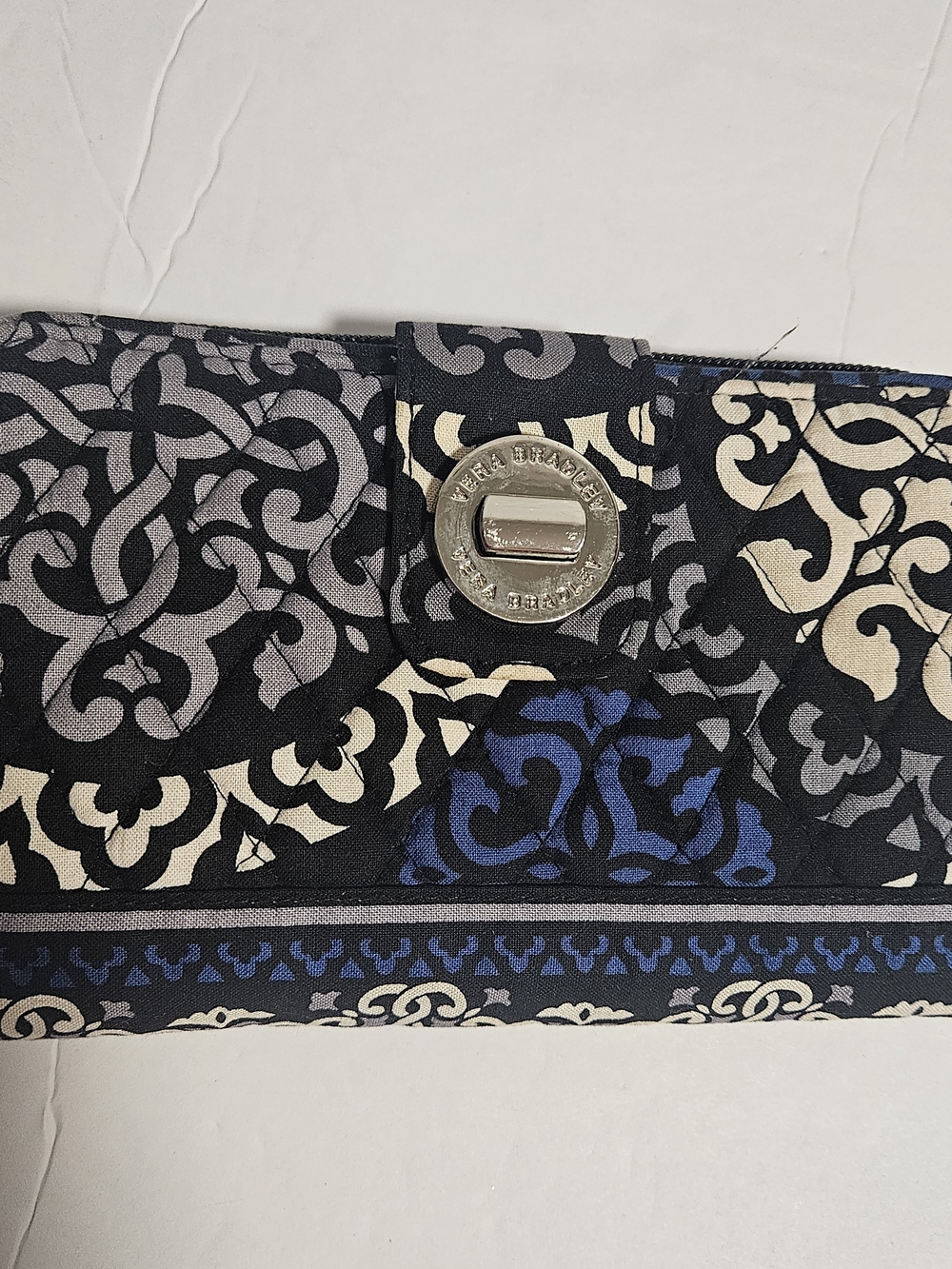 Vera Bradley Floral Medallion Clutch Wallet - Black, Blue, Cream